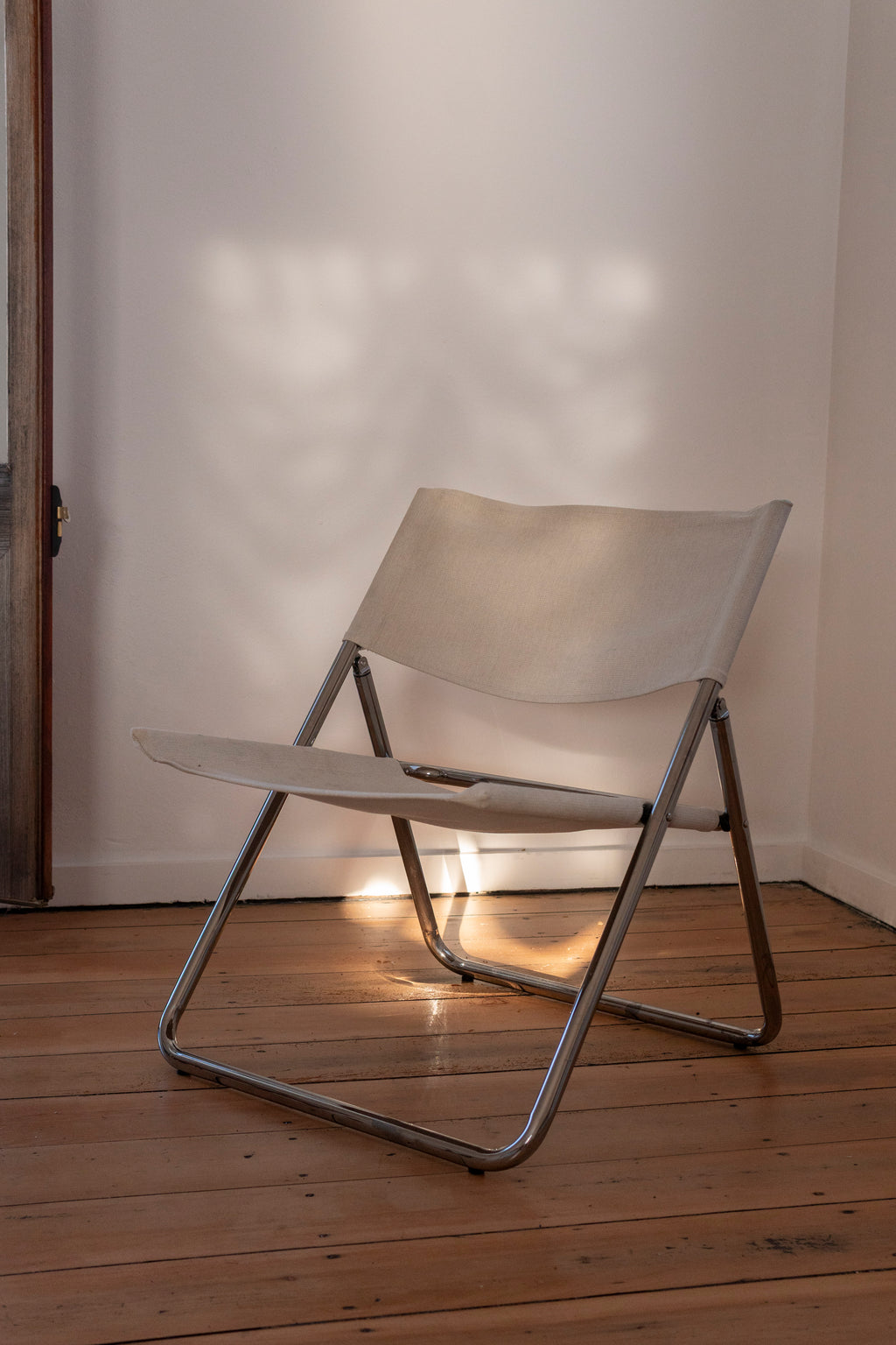 Low Folding Chair with Canvas Seat